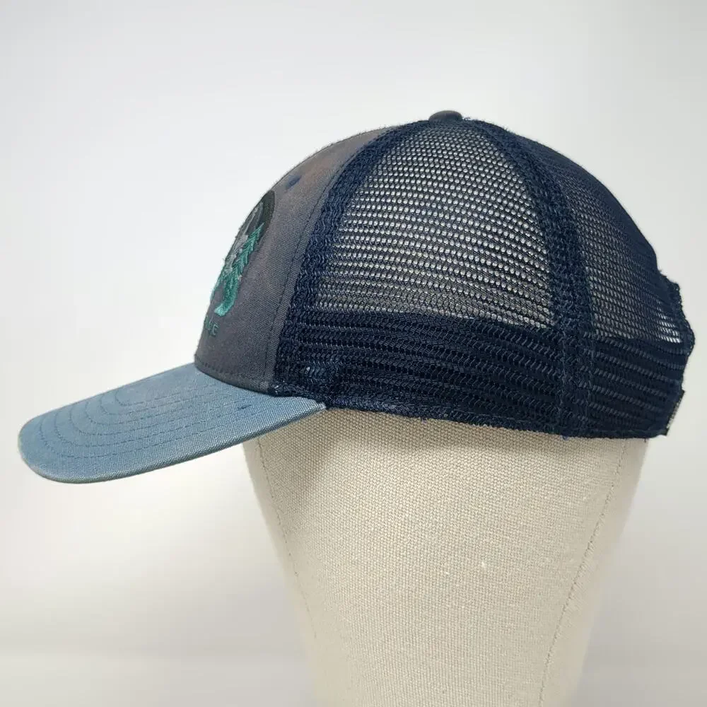 The North Face Trucker Hat Blue One Size Snapback Bear Mountain Mesh Embroidered